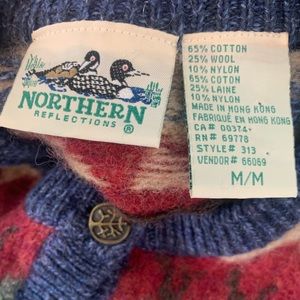 Northern Reflections button-up sweater - size medium (fits xs-s)